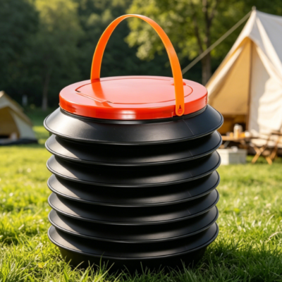 Collapsible Bucket With Lid—For Camping, Fishing, Picnics, And Car Washing