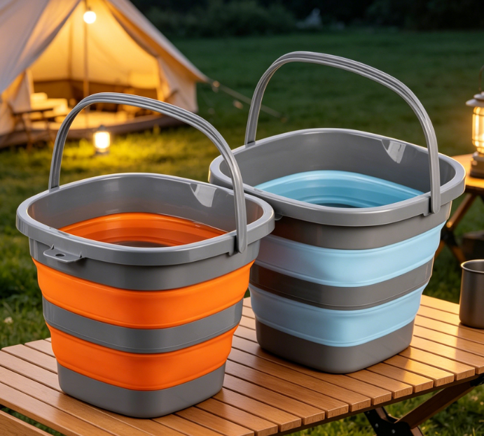 Collapsible Water Bucket Set—Space-Saving For Home And Camping