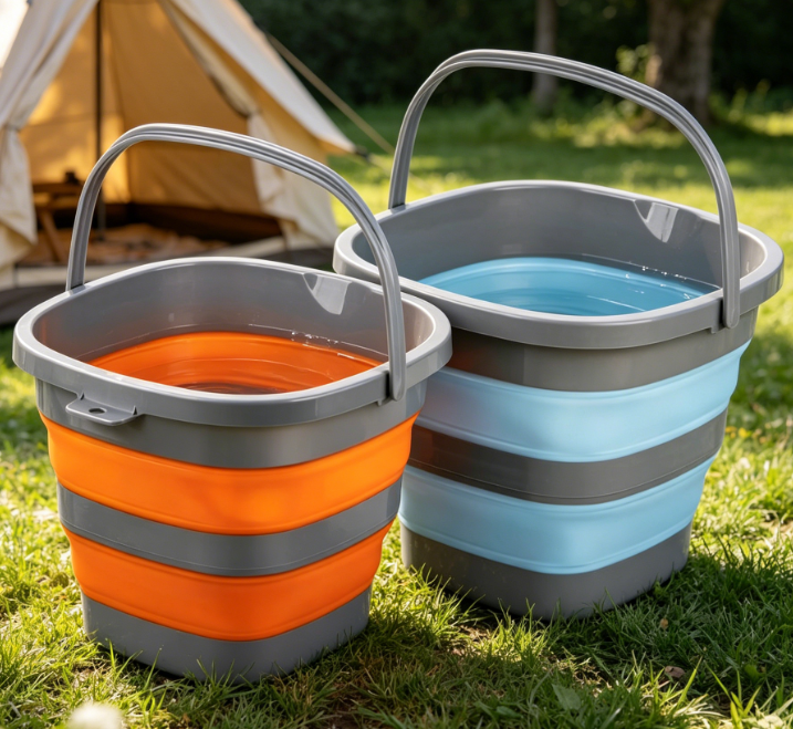 Collapsible Water Bucket Set—Space-Saving For Home And Camping