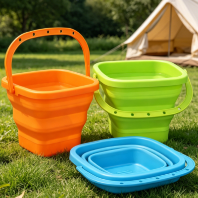 Silicone Collapsible Beach Bucket—For Sand Play, Camping, And Pet Water Bowls