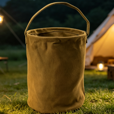 Canvas Collapsible Bucket—Durable And Portable For Holding Water Or Gear
