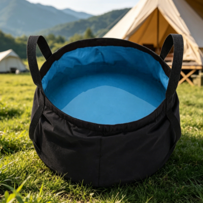 Collapsible Bucket With Handle—Suitable For Camping, Fishing, And The Beach